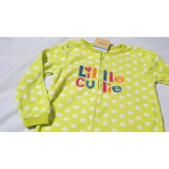 Girl Carter's Footed Fleece Pajama Onepiece Blanket Sleeper 5T Dots Cutie NWT - Picture 2 of 3